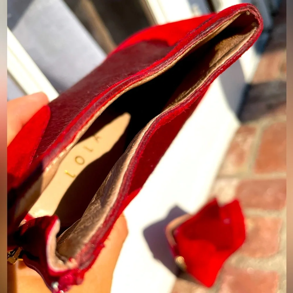Lola Cruz. Red suede 👠 shoes. Size 37 EUR. Made in Spain 🇪🇸. - Picture 3 of 6